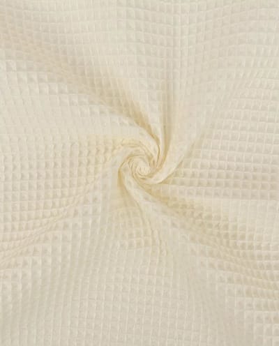 Wafel Katoen Uni – Ecru – 230 g/m² – 100% Katoen – 150 cm Breed – Per Meter