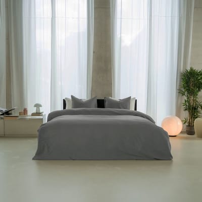 Kayori Emma Dekbedovertrek Katoensatijn - 140x200-220 + 1 sloop - Eenpersoons - Denim