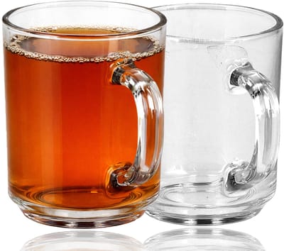Thee glazen met oor 230 ml – 2 stuks – Glazen theemokken voor thee, koffie en warme dranken – Theeglas en koffiekopjes