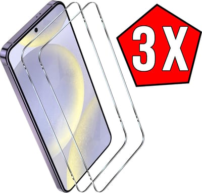 Casemania Glas Geschikt voor Samsung Galaxy S24 Screenprotector Glas Gehard - Tempered Glass - Volledige Bescherming - 3 Stuks