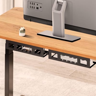 Set van 2 Kabelorganizers van Staal voor Bureau's - Kabelmanagement en Voedingstrip, Gemakkelijk te Monteren, Zwart
