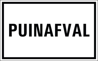Puinafval sticker 200 x 125 mm