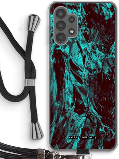 Case Company® - Hoesje met koord geschikt voor Samsung Galaxy A13 4G hoesje met Koord - Ice Age - Telefoonhoesje met Zwart Koord - Bescherming aan alle Kanten en Over de Schermrand