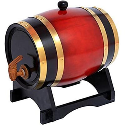 UNTIOR 1.5/3L Baril à Vin en Bois Chêne Équipement de Brassage de Bière Rhum Pot Outils de Bar à Vin Whisky Décoration de Mariage Outils de Bière de Brassage Maison 3L