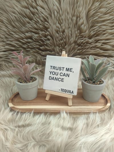 Robuust Wenstegeltje – Hip trendy tegeltje – you can dance - cadeau - gift - verjaardag - zomaar - gepersonaliseerd cadeautje - decoratie voor woonkamer - spreuktegel - kado – Trendy nu