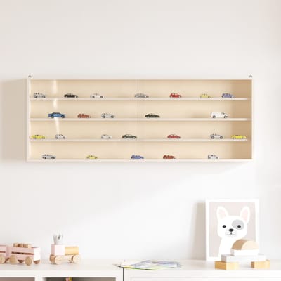 vidaXL - Houten - verzamelvitrine - met - deuren - 100x8,5x37 - cm