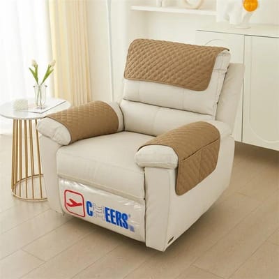 3 STUKS Hoofdsteunhoes voor Relaxfauteuil Effen Kleur Enkele Banken Combinatie Slipcover met Opbergzakken Stofdichte Sofahoes