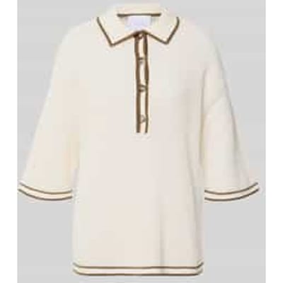 Gebreid shirt met polokraag en knoopsluiting curated by Anna Schürrle