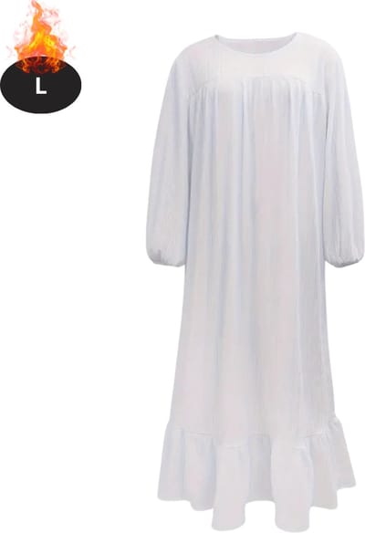 Bovista Islamitische Kleding - Djellaba Dames - Moslim Kleding - Arabisch Dames Kaftan - Alhamdulillah - Wit L
