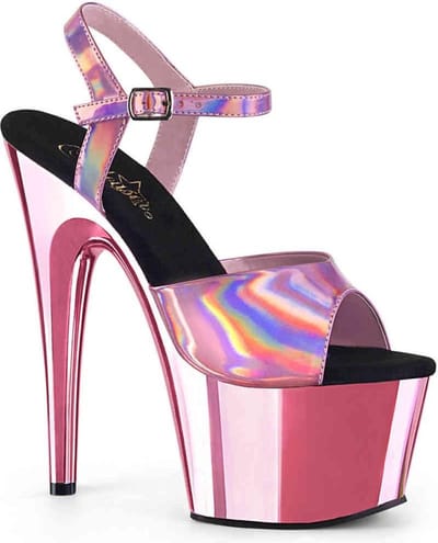 Pleaser Sandaal met enkelband -35 Shoes- ADORE-709HGCH Roze