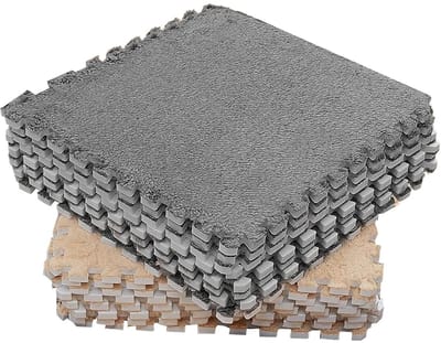 Solidchoice- Speelmatten 10 Stuks - Pluche Schuim Vloermat - Antislip - Snijbaar - Kleurblokkerend Ontwerp - Geschikt voor Woonkamer/Slaapkamer