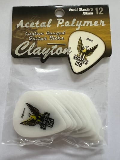 Clayton - Acetal - standaard plectrum - 0.80 mm - 12-pack