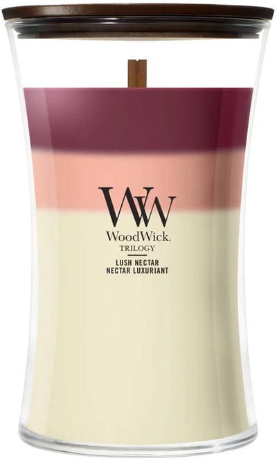 WoodWick Hourglass - Trilogy Lush Nectar - Large Geurkaars - 130 branduren