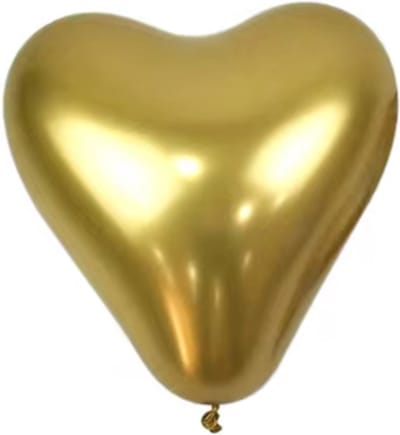 Jumada's - Glansvolle ballonnen met hartvorm 6 stuks 30cm - Goud