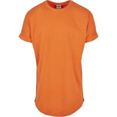 Urban Classics - Long Shaped Turnup Heren Tshirt - 3XL - Oranje