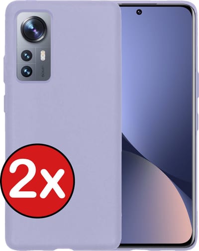 Hoesje - 2 Stuks - Geschikt voor Xiaomi 12 Pro - Sterk & Shockproof - Telefoonhoes - Back Cover - Case Siliconen - Telefoon Hoes - Lila