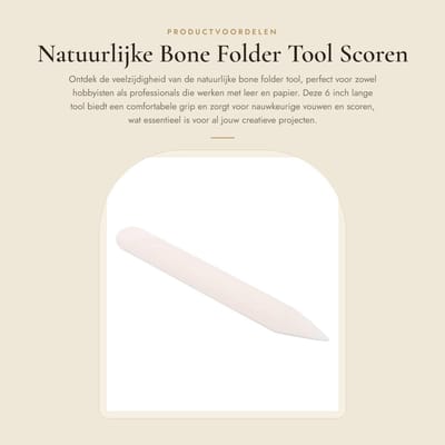 Dailygoods- Bone Folder - Natuurlijke Tool - 6 Inch Lengte - Voor Vouwen - Burinishing Randen - Geschikt voor Scrapbooking - Comfortabele Grip - Vouwtool