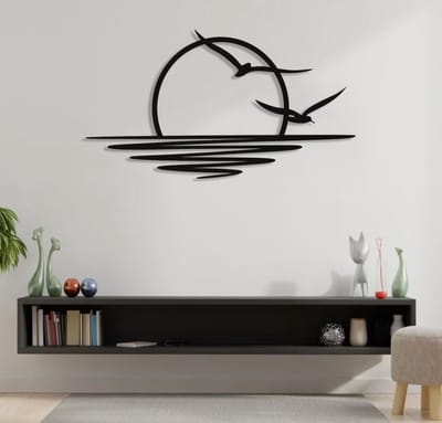 Zon muurdecoratie - Geen boren - Wanddecoratie - Deco - Zwart - Hout - Decoratie - Art - Muurdecoratie - Line art - Wall art - Wandborden - Bohemian - Kerstcadeau - Wandecoratie woonkamer - Valentijn cadeau - Valentijn decoratie - Vaderdag cadeau