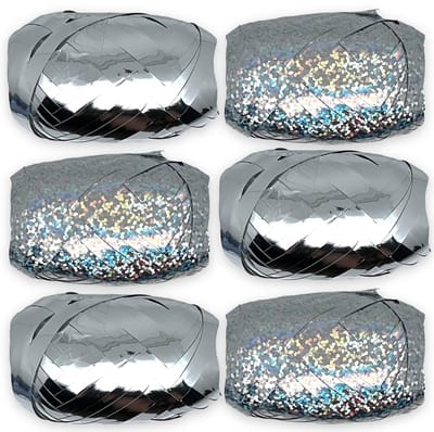 Dailygoods- Krullint Set - Glanzend/Maat - 6 Rollen - 10 m per Rol - Scheurvast - Perfect voor Verpakken/Knutselen - Cadeaulint