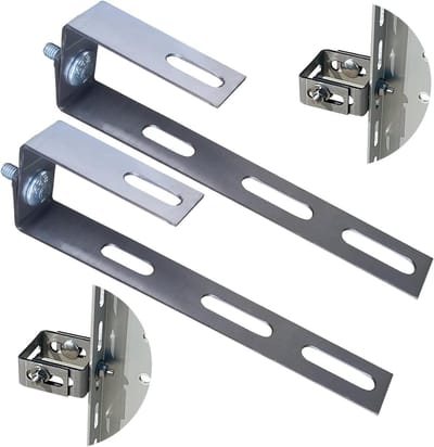 Balkonhouder Zonnepaneel - Balkonhaak PV - Zonnepanelen Monteren - Roestvrij Staal - 35 x 64 x 38 mm - Zilver