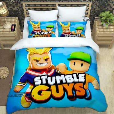 3D Game Cartoon Stumble-guys Beddengoedsets Exquise Bedbenodigdheden Set Dekbedovertrek Dekbedset Bed 70x133cm 2pcs