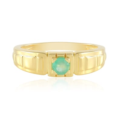Cavill - Zilveren ring - 925 Sterling zilver verguld - Russische smaragd 0 24 ct - Ronde briljant - Elegante groene ring