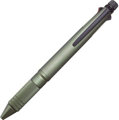 Dailygoods- Balpen 0,5 mm - Multifunctionele Pen - Vulpotlood 0,5 mm - Aluminium - Donkergroen - Soepel Schrijfgevoel