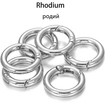 5 stks/partij Metalen O Ring Lente Sluitingen Te Openen Ronde Karabijnhaak Sleutelhanger Tas Clips Haak Hond Keten Gespen Connector Voor DIY Sieraden 25mm-5pcs