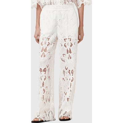 AllSaints Charli Emb Trouser Snow White Taglia: 8 | Pantaloni Outlet | Donna | Bianco