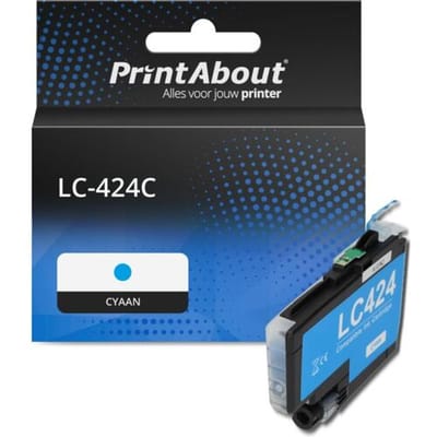 PrintAbout Inktcartridge LC-424C Cyaan geschikt voor Brother