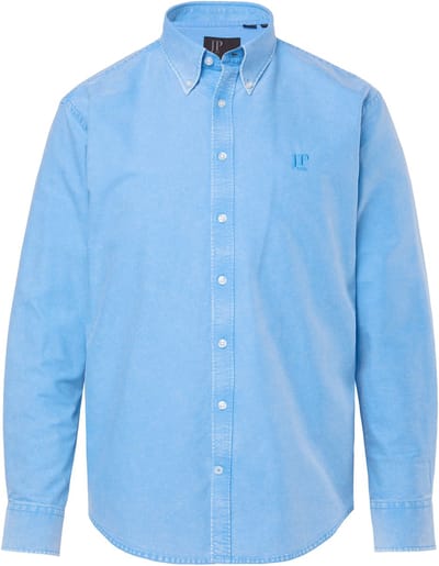 JP 1880 - Heren - Oxford overhemd FLEXNAMIC® lange mouwen buttondown kraag - Hemelsblauw - Maat 3XL