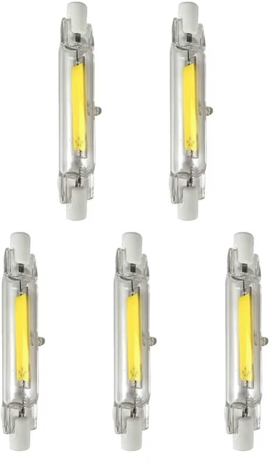 Avide R7s LED Staaflamp 78mm - 5W 220-240V - 4000K - 500lm - LED Lampjes Insteek - Wit licht - Vervangt 42W lamp - 5 stuks