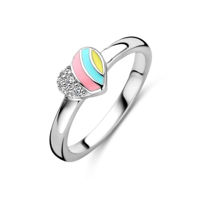Gerhodineerd Zilver Ring Hart Met Zirkonia 1337758