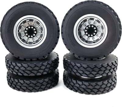 Wielnaafvelgen met Banden voor 1/14 RC Tamiya Tractor en Trailer