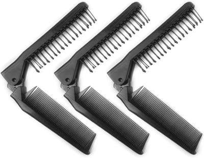 Opvouwbare reiskam - 3 stuks - Draagbare haarborstel - Opvouwbare minikam met antistatische functie - Dubbele kam - Unisex