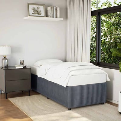 vidaXL - Bedframe - zonder - matras - 90x200 - cm - fluweel - donkergrijs