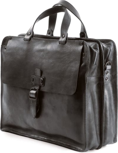 HAROLD'S Leren Business tas Afzonderlijke gevallen Aberdeen Businessbag Twin Black Zwart