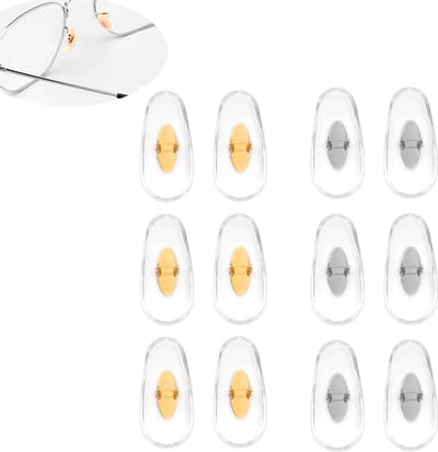 6 paar vervangende neuspads - vervangende neuspads - voor Ray-Ban clip-on zachte neuspads - zonnebrillen reparatiesets (goud + zilver)