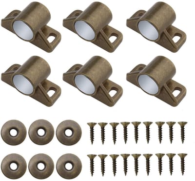 JHUBERS- Magnetische Klink - Antiek Brons - 6 Stuks - Inclusief Montage Schroeven - Sterke Magnetische Kracht - Afmetingen 36x16mm - Deurklink