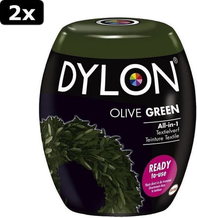 2x Dylon Machinewas Textielverf Olive Gree 350 gr