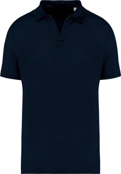 Spasso Linnen herenpolo SP220 - Navy Blue - L