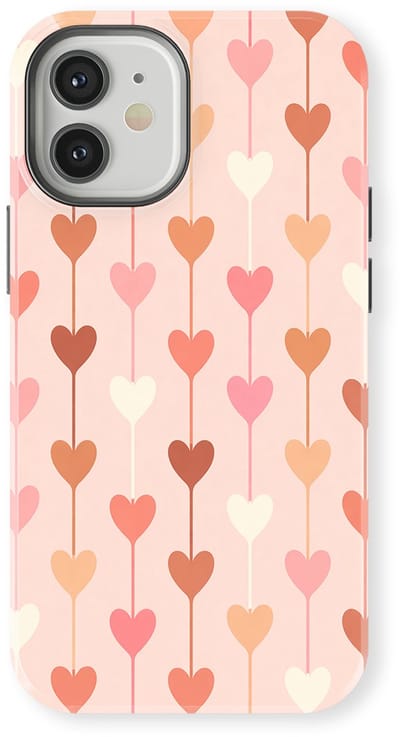 Tough Hoesje met Hartjes geschikt voor iPhone 12 | Little Love Tough Case Geschikt voor Mag | Hartjes Print Backcover geschikt voor iPhone 12 Falling Hearts