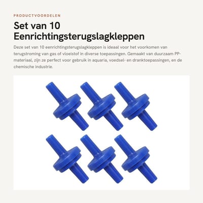 Dailygoods- Terugslagklep 10 Stuks - PP Kunststof - Eenrichting - Waterstop - Slang - Voor aquarium/voedsel/drank - Klep