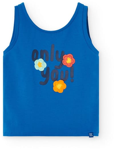 Boboli Stretch Knit Mouwloos T-shirt Blauw 12 Years Meisjes