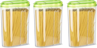 Plasticforte Voedselcontainer strooibus - 3x - groen - 1500 ml - kunststof - voorraadpotten
