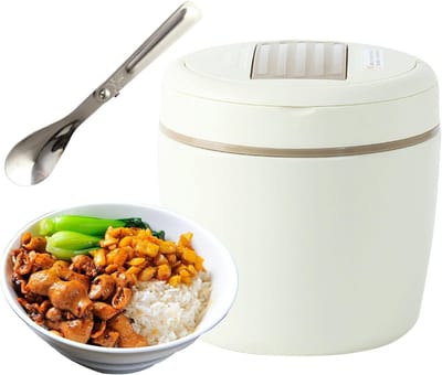 Geïsoleerde Lunchbox - Thermos Voedselkom - Warme Maaltijden Meenemen - Vacuüm RVS Isolatie - 12 Liter - Beige