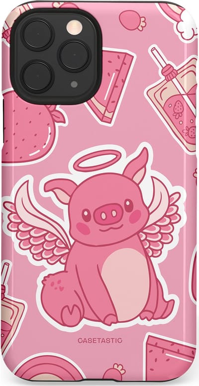 Casetastic Hoesje Geschikt voor Apple iPhone 11 Pro - Stijlvolle Beschermende Duo-layer Case - Varken vleugels