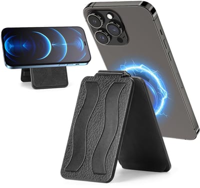 Cosensi - Wallet - Magnetische Telefoonhouder - Super Sterke Sluiting - Zwart - Kaarthouder - Perfect voor Smartphone - Casual Stijl