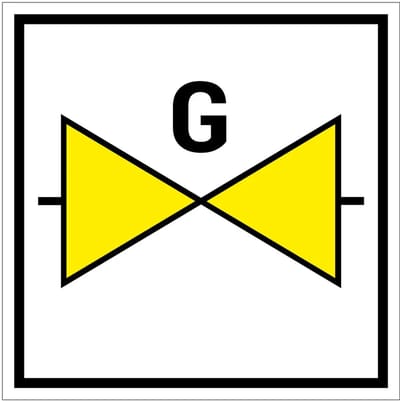 Gasafsluiter bord | gecoat dibond materiaal | 10 x 10 cm