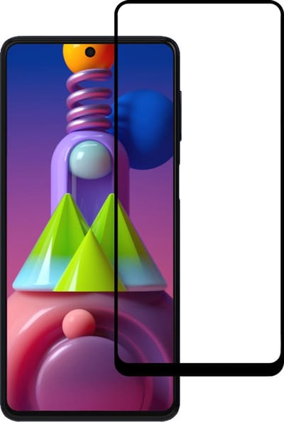 Smartphonica Screenprotector Geschikt voor Samsung Galaxy M51 - Full Cover Tempered Glass with Round Edge - Gehard glas met Afgeronde Hoeken geschikt voor Samsung Galaxy M51
